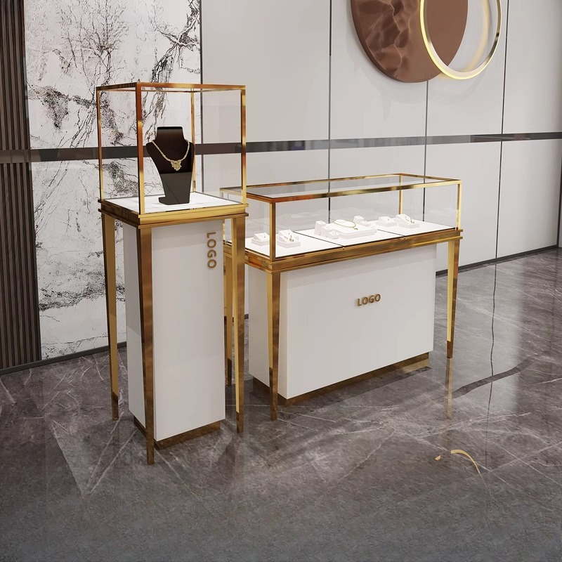 Luxury Watch Grade - Hoogwaardige roestvrijstalen sieradenvitrine tafel jade sieraden