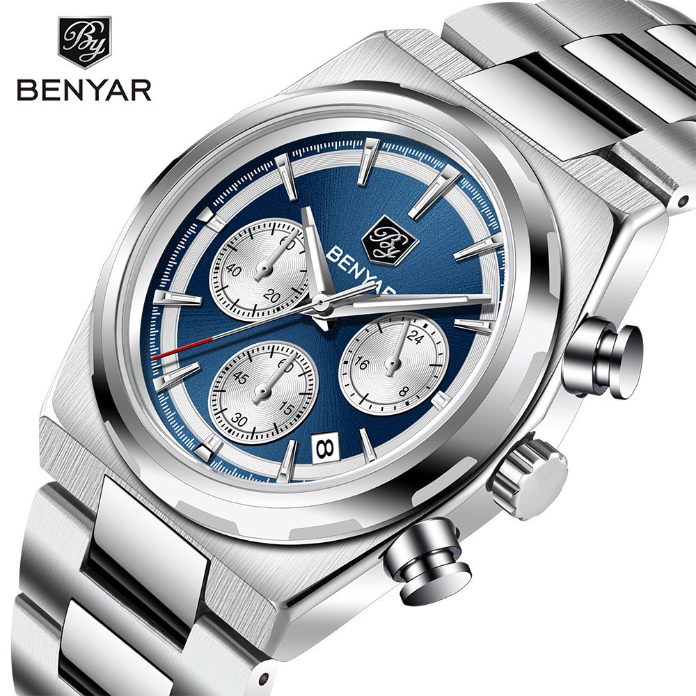 Luxury Watch Second Hand - BENYAR 40MM heren multifunctioneel quartz horloge