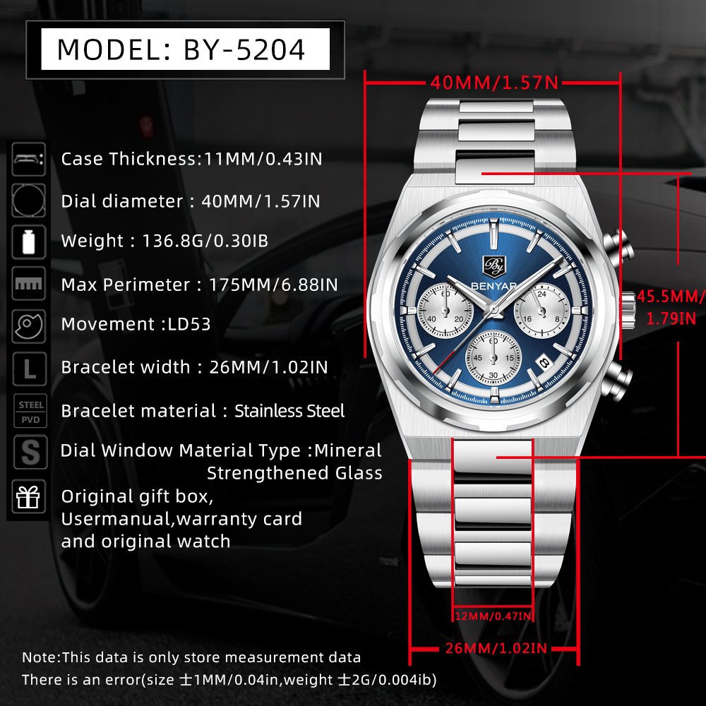 BENYAR 40MM heren multifunctio - Luxury Watch Second Hand recensie en prijs