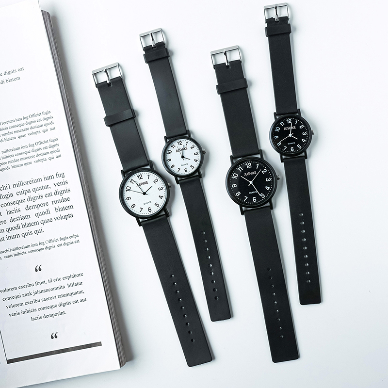 Eenvoudige zwarte horloge quar - Luxury Watch Leather Strap recensie en prijs